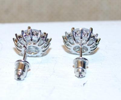 "Star" Styled Clear Stones Earrings Set with Post Backs