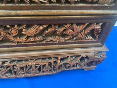 Vintage Carved Asian Jewelry Box