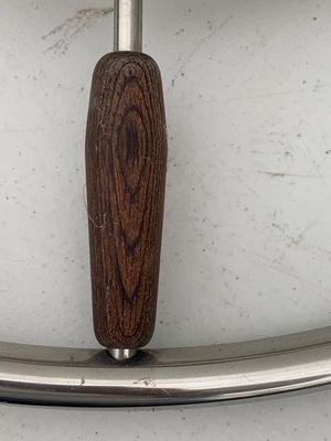 Authentic Retro Teak & Chrome Ships Wheel