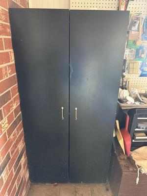 Black storage cabinet