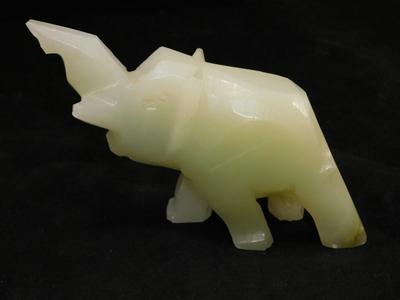 Vintage Carved Onyx Elephant 3.75” Tall