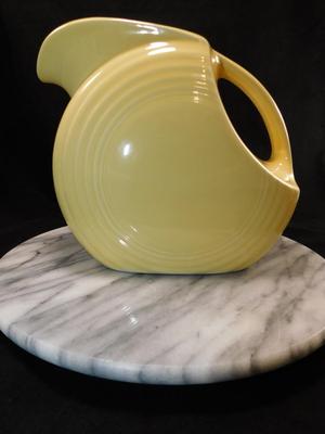 Vintage Pastel Yellow MCM Fiesta Ware Pitcher 7.5” Tall