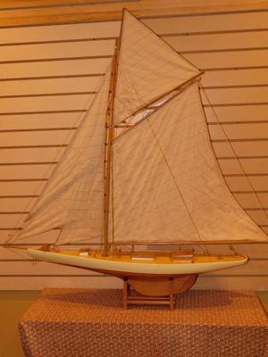 Vintage Large Wooden Sailboat w/ Stand