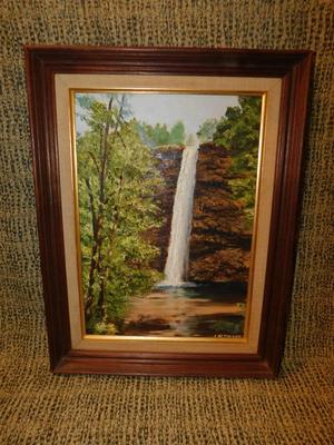 Landscape Oil Painting Framed & Signed 17”x13”
