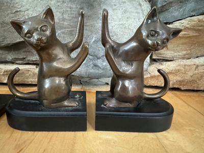 Bronze Book Ends - Cats & Dogs