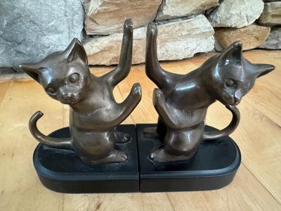 Bronze Book Ends - Cats & Dogs