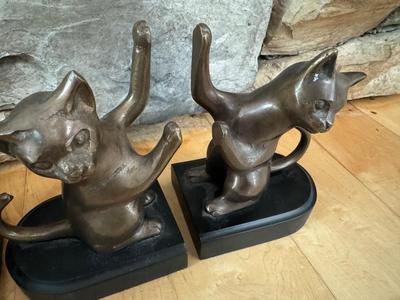 Bronze Book Ends - Cats & Dogs