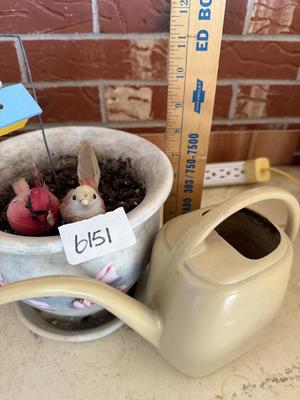 Flower pot & watering can
