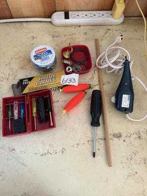 Engraver,screwdrivers,razor blades