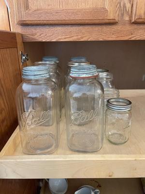 LARGE, MEDIUM AND SMALL BALL CANNING JARS