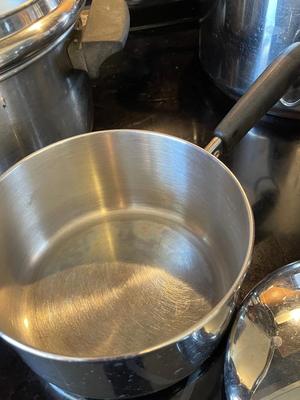 SIX PIECE REVERE WARE AND 2 PIECE EMERIL POT