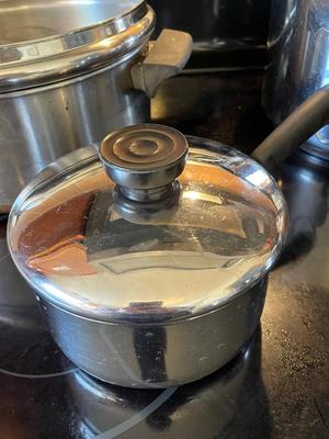 SIX PIECE REVERE WARE AND 2 PIECE EMERIL POT