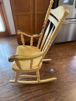 WOODEN FOLK ART ROCKING CHAIR