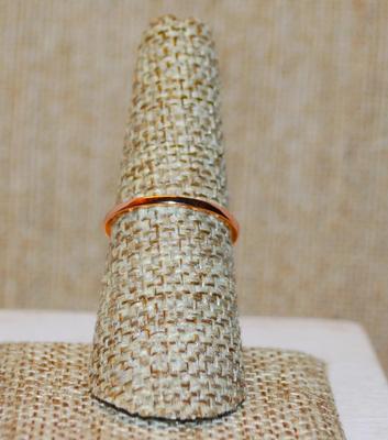 Size 7 Dainty Heart Shaped Iridescent Stone with Tiny Accent Clear Stones on a Rose Gold Band (1.3g)