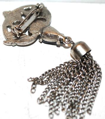 Antique-Styled Fleur-de-Lis Swag Pin 3" L