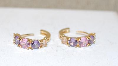 5 Stone Multicolor Earrings (¾") on a Huggie Clasp