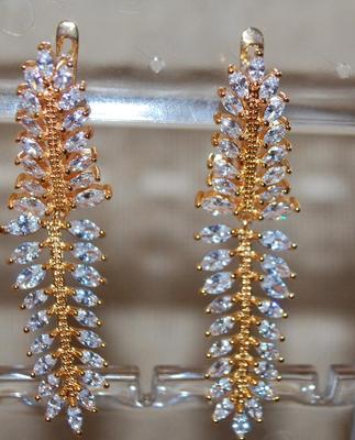 JEWELRY SET Includes Caterpillar Earrings (2" x ½") with English Lock Clasp & PENDANT (2" x ½") on a Gold Tone...