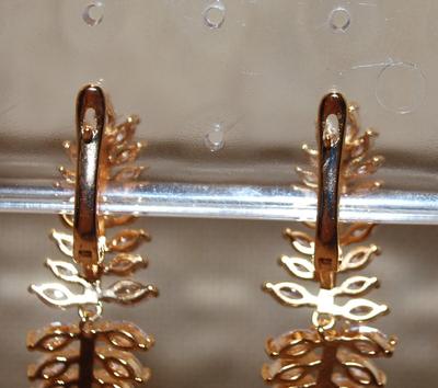 JEWELRY SET Includes Caterpillar Earrings (2" x ½") with English Lock Clasp & PENDANT (2" x ½") on a Gold Tone...