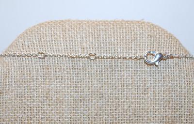 Long Thin Oblong Tiger Eye PENDANT (1½" x ¾") on an Adjustable Silver Tone Necklace Chain 13"-17" L