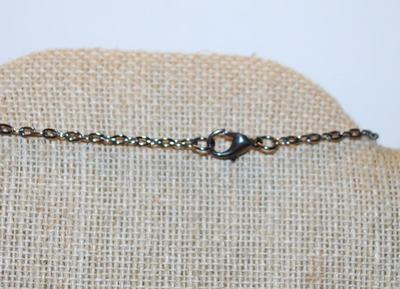 Oblong Tiger Eye PENDANT (1½" x ¾") on a Dark Necklace Chain 18" L