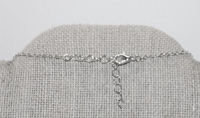 Crackled Jade Style Prism Cone PENDANT (1½" x ¾") on a Silver Tone Necklace Chain 18" L