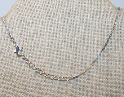 Aquamarine 10 Point Star Flower PENDANT (¾" circ.) on a Silver Tone ADJUSTABLE Chain 17"-19" L