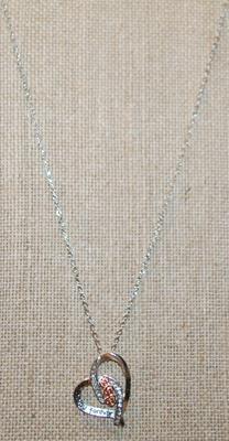 "I Love You Forever" PENDANT (1" x 1") with 3 Rose Gold Roses & Clear Stone Accents on a ADJUSTABLE Necklace...