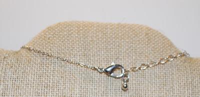 Gold Champagne Bottle PENDANT (1") with Onyx Style Inlay on Silver Tone Necklace Chain 20" L