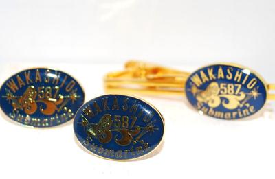 "Wakashio 587 Submarine" Cufflinks & Clasp Set