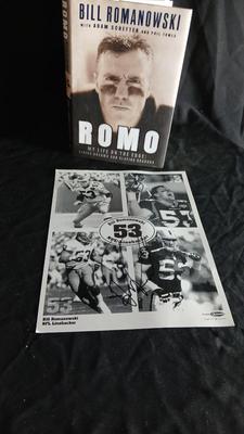 1st Edition Bill Romanowski ROMO "My life on the edge" AUTOGRAPHED book with AUTOGRAPHED Picture