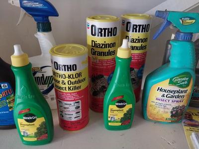Plant and Garden Chemical's in a crate