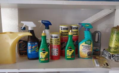 Plant and Garden Chemical's in a crate