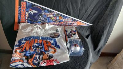 Denver Bronco's Superbowl collectibles, posters, t-shirt, Ornament, VHS and more