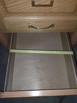 Nice New Oak Wood Four Drawer Filing Cabinet