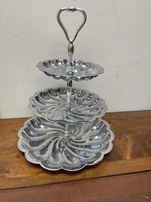 Vintage Shelton ware Silver-plate Tiered Serving tray