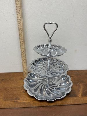 Vintage Shelton ware Silver-plate Tiered Serving tray