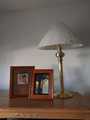Brass Lamp and Nice Photo Frames