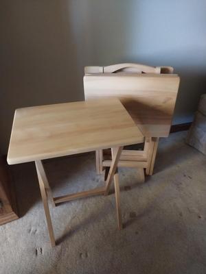 Solid Wood Tv Trays with Holder