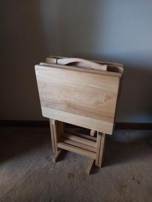 Solid Wood Tv Trays with Holder