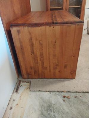 Buthcher Block Desk and Two Drawer File Cabinet