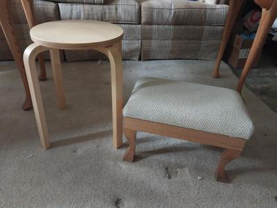Foot Stool and Small Round Table