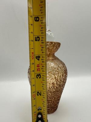 Vintage Amber Textured Glass Perfume Bottle with Stopper