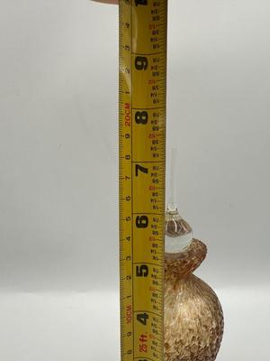 Vintage Amber Textured Glass Perfume Bottle with Stopper