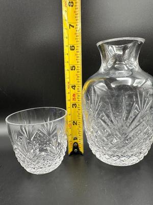 Crystal Bedside Carafe Pitcher & Water Glass Set