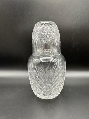 Crystal Bedside Carafe Pitcher & Water Glass Set