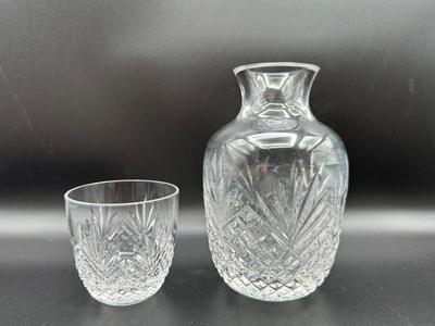 Crystal Bedside Carafe Pitcher & Water Glass Set