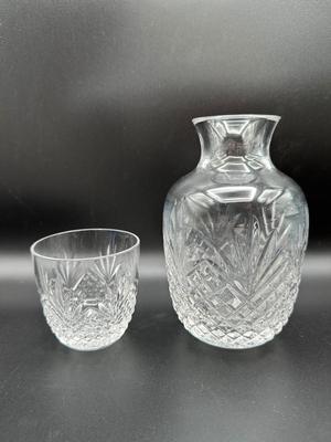 Crystal Bedside Carafe Pitcher & Water Glass Set