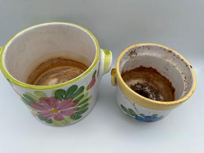 Three Italian Hand-painted Planters
