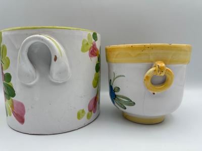 Three Italian Hand-painted Planters