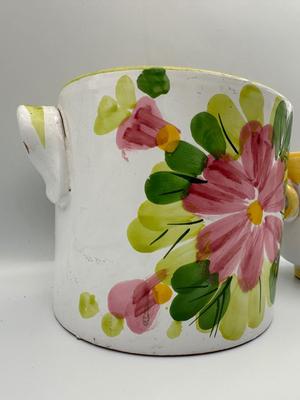 Three Italian Hand-painted Planters